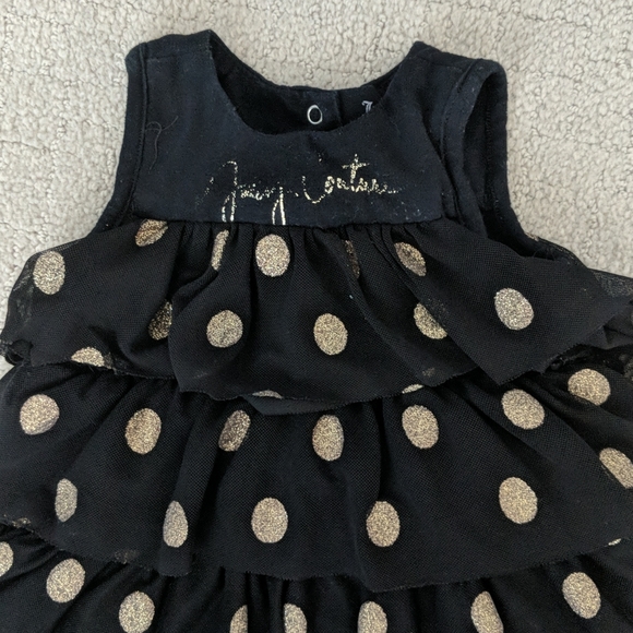 Juicy Couture Baby Black & Gold Polka Dot Outfit - Picture 2 of 9